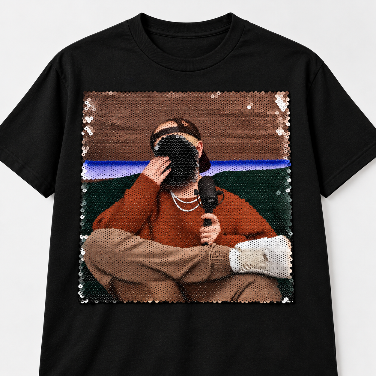 Schwarzes Stegi Wendepailletten Shirt