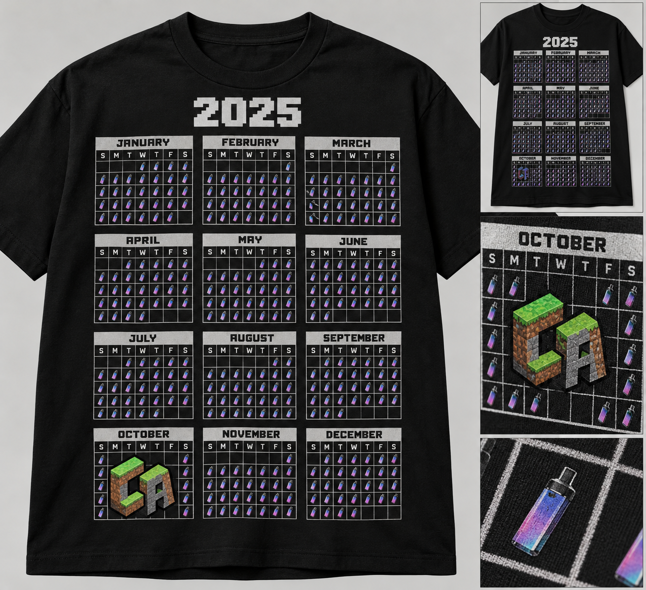 Schwarzes Stegi Kalender Shirt